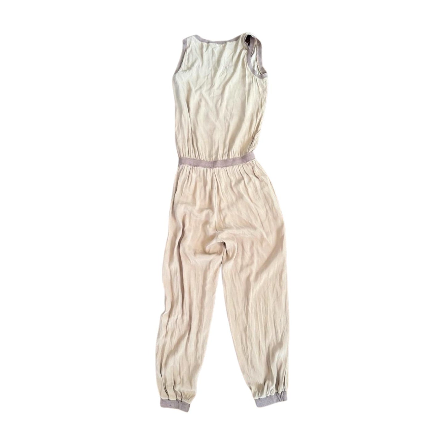 Vintage Yves Saint Laurent Beige Women's Sleeveless Jumpsuit, EU 38