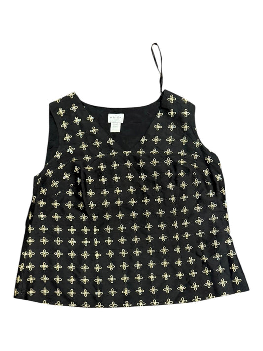 Oscar de la Renta Black Embroidered Sleeveless Tank Top Plus Size 22W