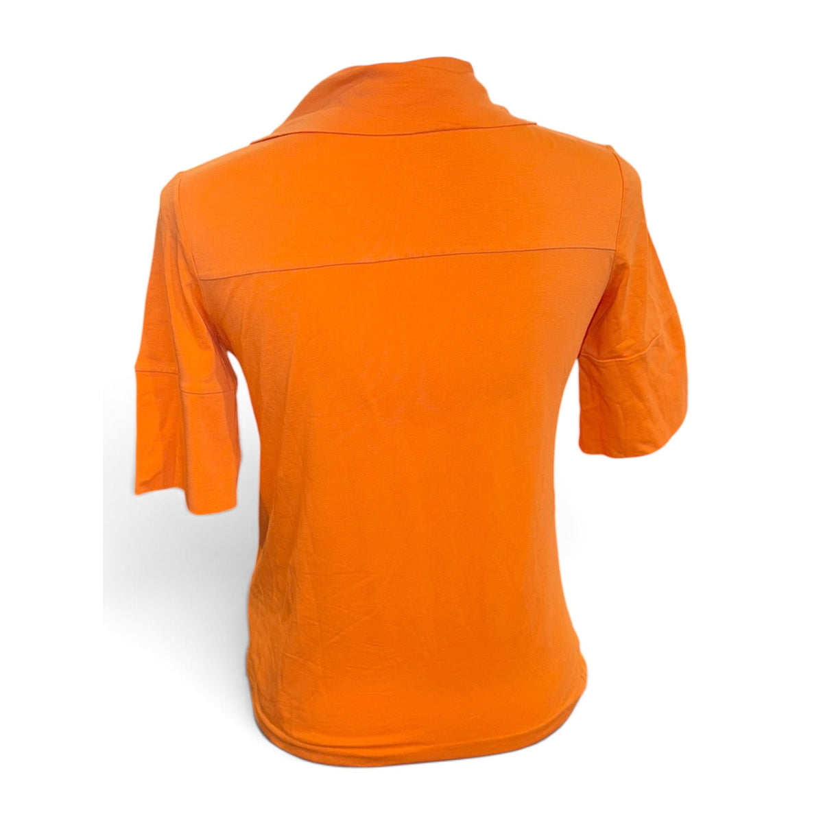 Jil Sander Orange Short-Sleeve Open-Collar Polo Top, L