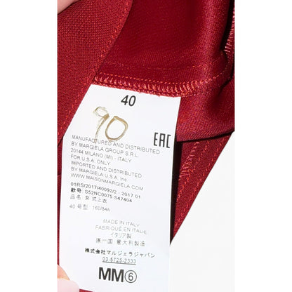 MM6 Maison Margiela Red Short-Sleeve Asymmetric Top, Size 40
