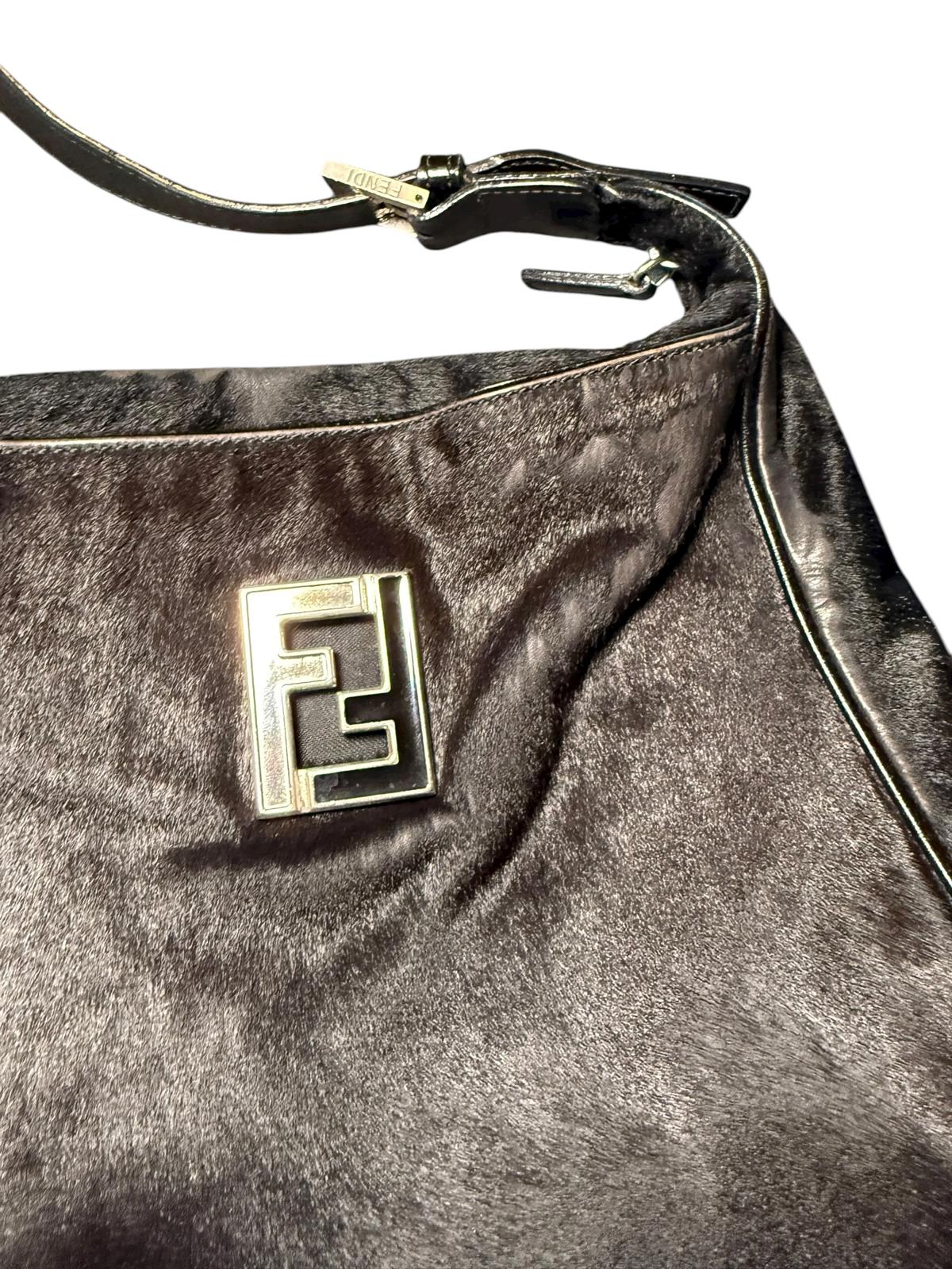 Fendi Black Pony Hair Shoulder Bag