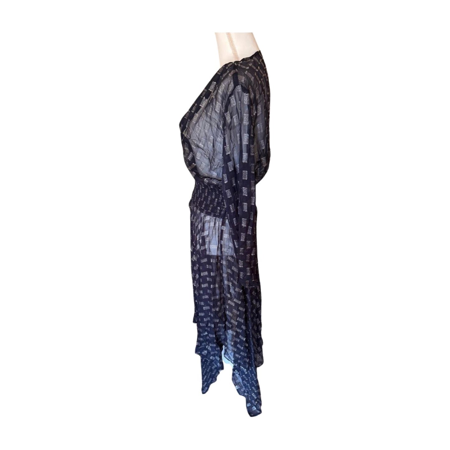 Maje Rayemona Sheer Marine Dress, Size 42 (NWT