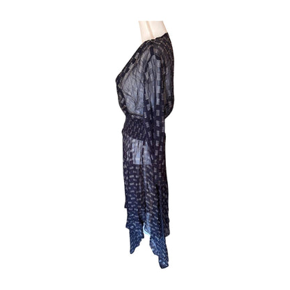 Maje Rayemona Sheer Marine Dress, Size 42 (NWT