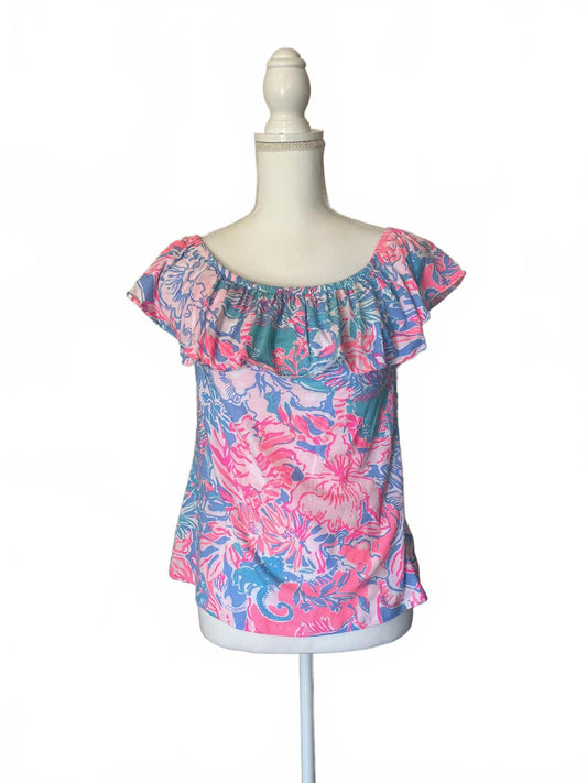 Lilly Pulitzer Floral Off-Shoulder Women's Top, XS