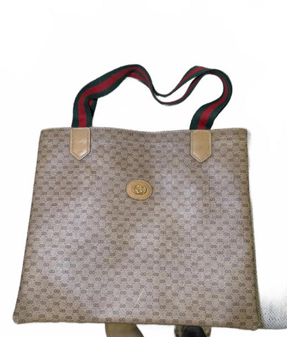 Gucci Vintage Monogram Tote Bag with Signature Web Strap