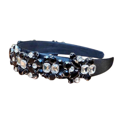 Embellished Black Jeweled Statement Headband