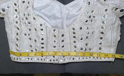 Nazila Couture Mirror Work Embroidered Choli, Size M