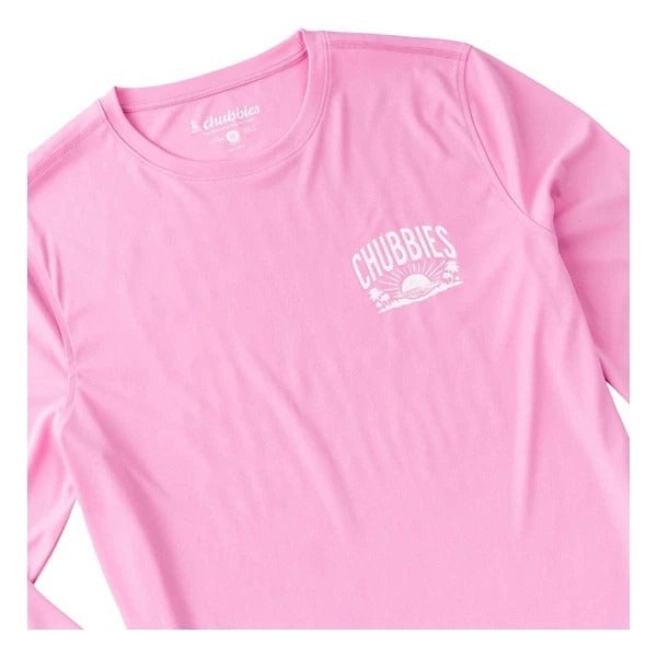 Chubbies Men's Sun Crew Rash Guard Pink & Proud, Medium MWT
