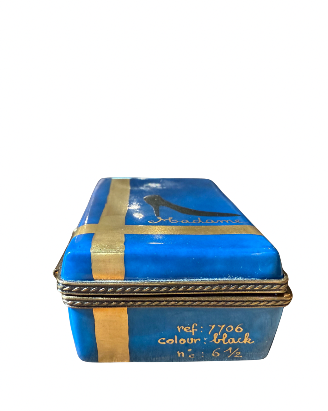 Vintage Limoges France Hand-Painted Trinket Box, High Heel Design