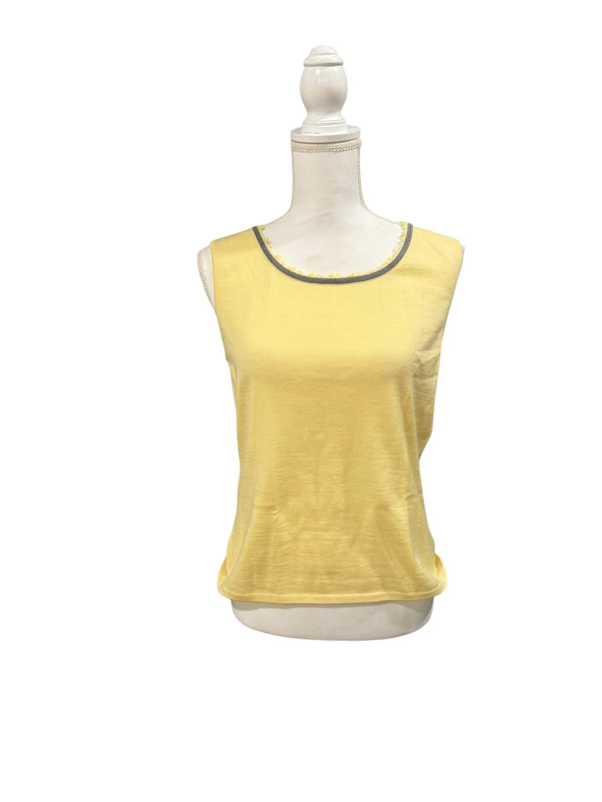 Escada Yellow Sleeveless Wool Knit Top, Size 38 (US Medium)