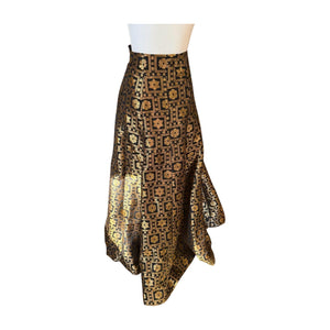 Nazila Couture Metallic Brocade Patterned Women's Skirt, size Large
