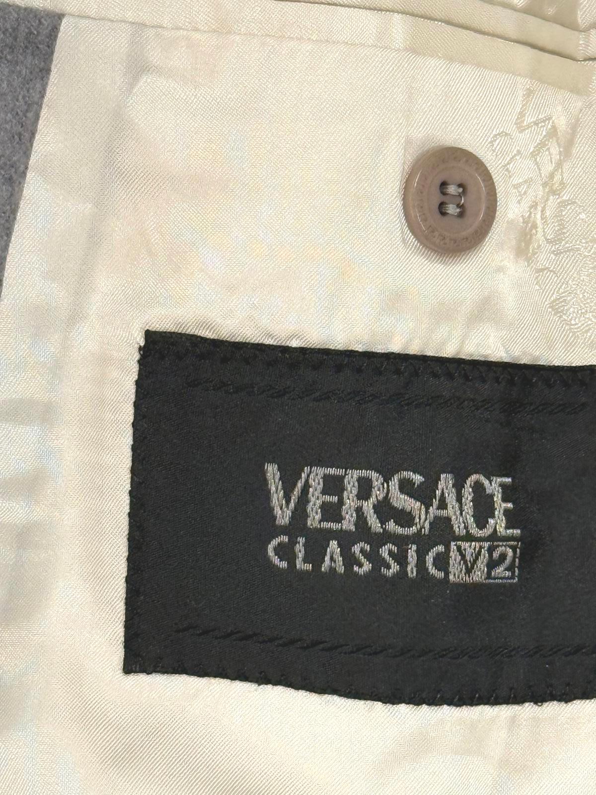 Vintage Versace Classic V2 Men’s Blazer Light Grey Wool, 48