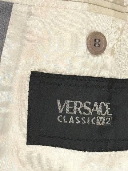 Vintage Versace Classic V2 Men’s Blazer Light Grey Wool, 48