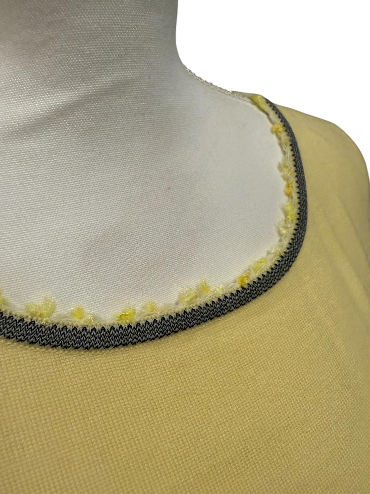 Escada Yellow Sleeveless Wool Knit Top, Size 38 (US Medium)