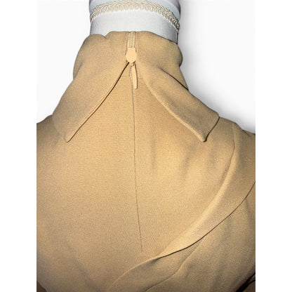 The Row Pascal Dress Beige 100% Silk Long Sleeve Size 4 Italy