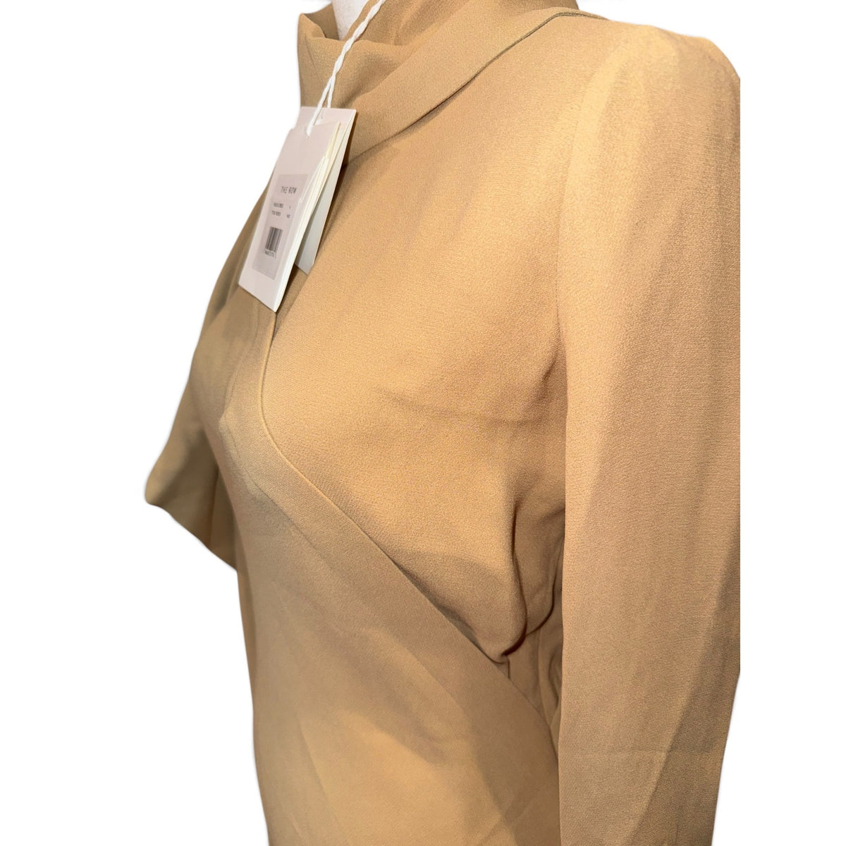 The Row Pascal Dress Beige 100% Silk Long Sleeve Size 4 Italy