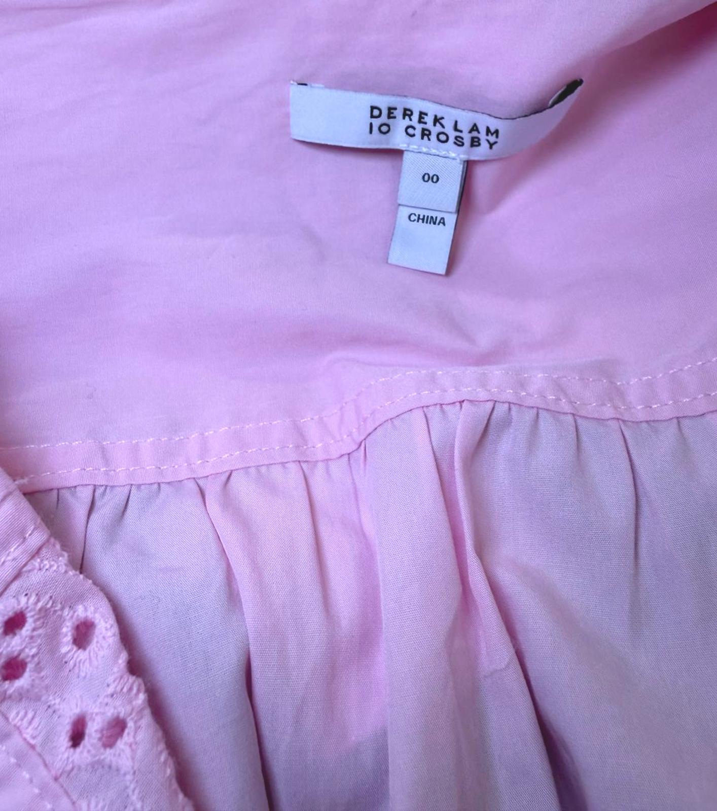 Derek Lam Pink Eyelet Midi Dress, Size 00 (fits a small)