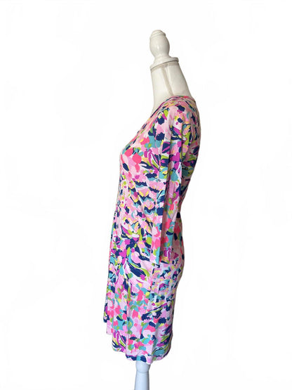 Lilly Pulitzer Floral Pattern Long Sleeve Dress, XS