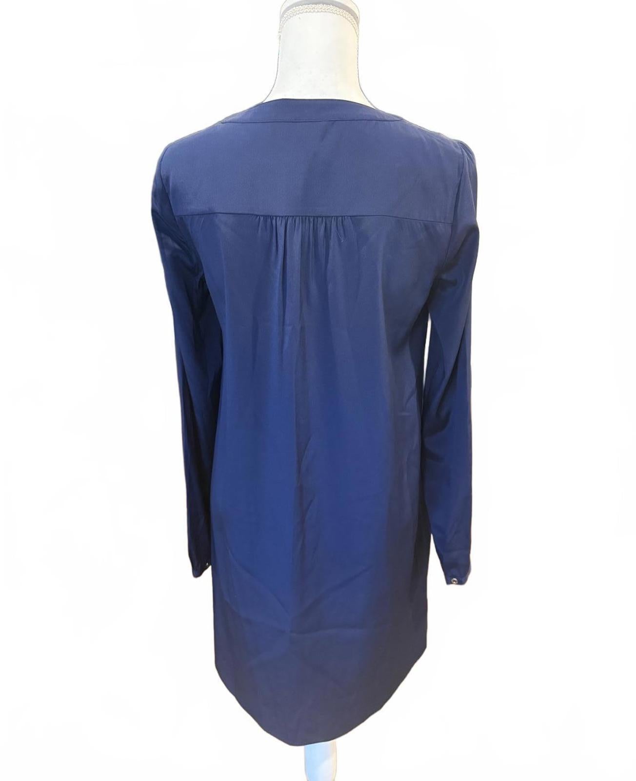Lilly Pulitzer Delphine Navy Blue Long Sleeve Dress, Small