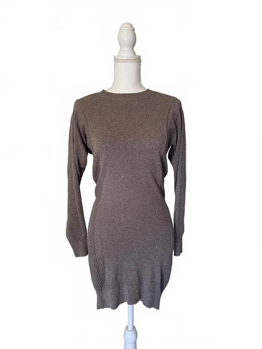 All Saints Long Sleeve Knit Dress in Brown, Size 0