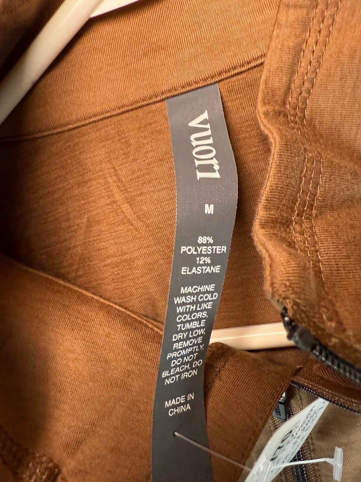 Vuori Mens Brown Long Sleeve Quarter Zip Top, Medium