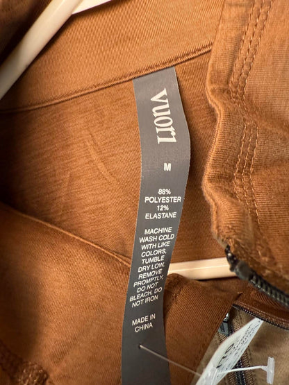 Vuori Mens Brown Long Sleeve Quarter Zip Top, Medium