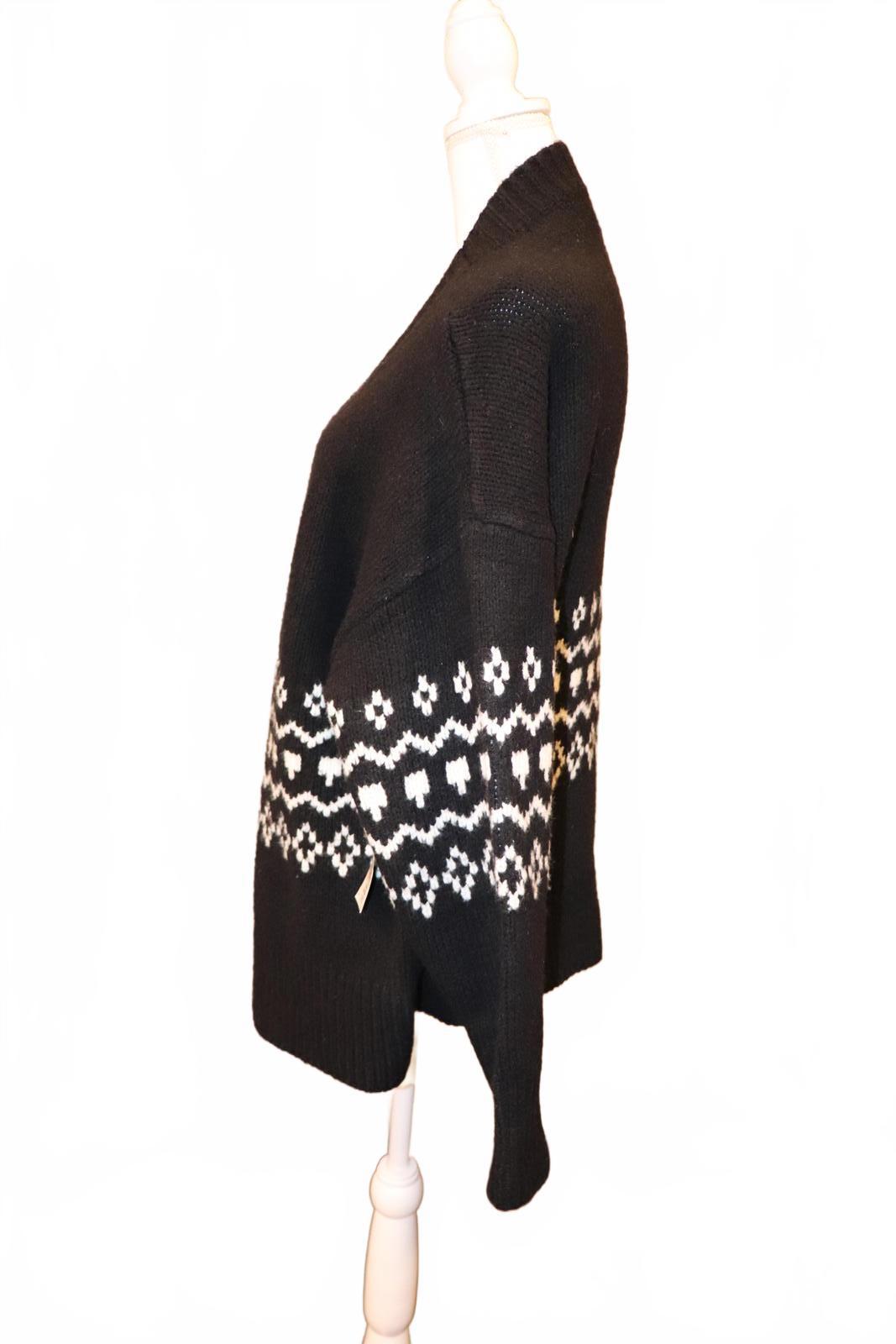 Karen Kane Black and White Patterned Women's Cardigan, Large NWT