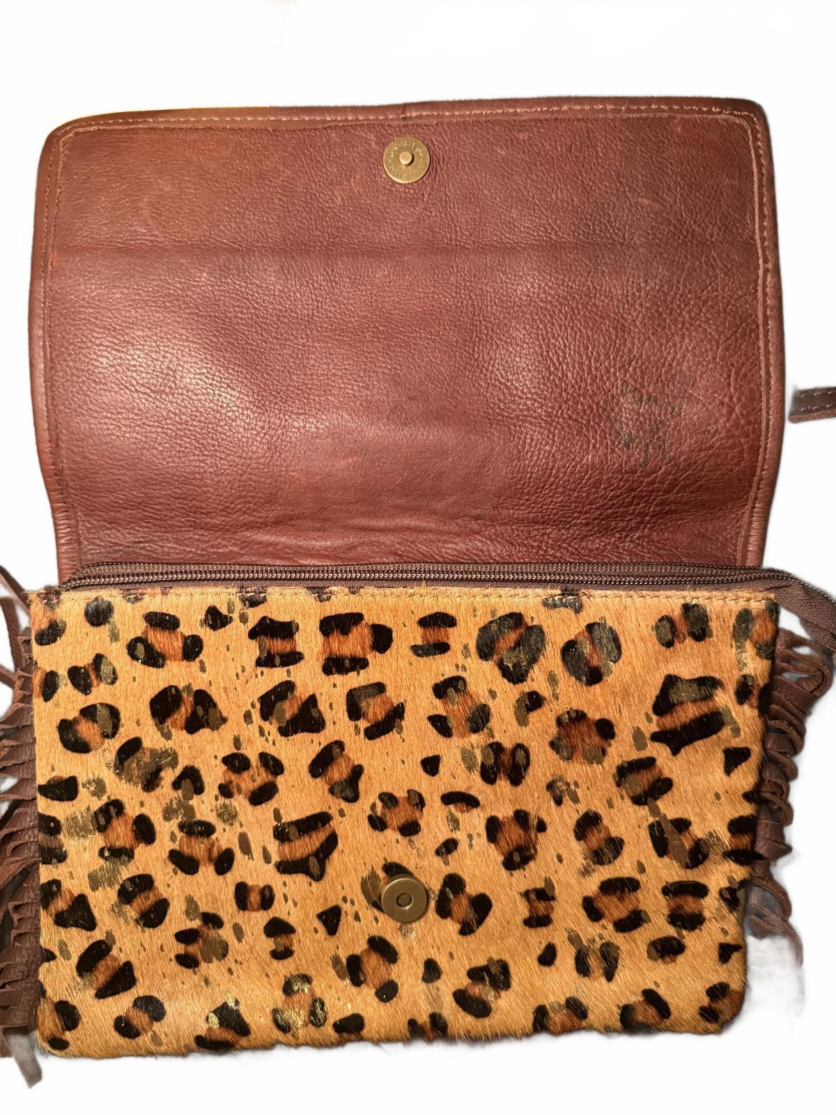 American Darling Envelope Hand Tooled Hair On Leather Crossbody Bag