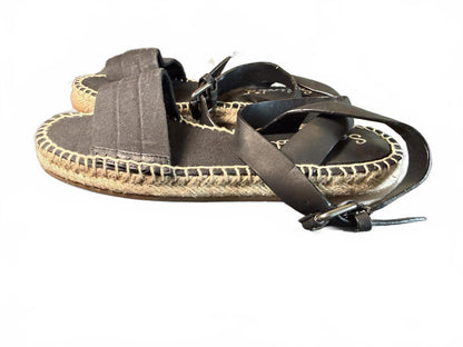 Splendid Black Espadrille Sandals with Ankle Strap, size 6