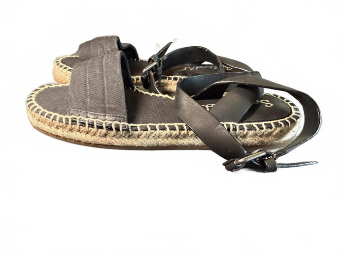 Splendid Black Espadrille Sandals with Ankle Strap, size 6