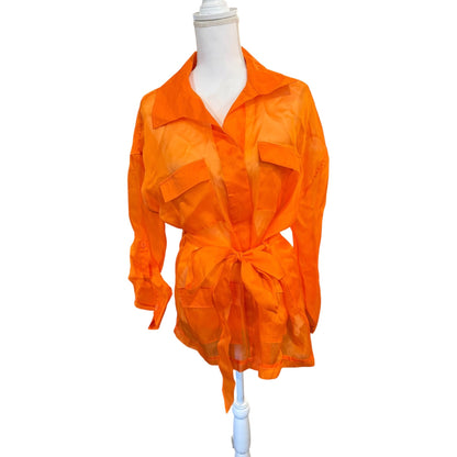 LAgence Colson Sheer Safari Jacket, Size 6 NWT (fits up to L)