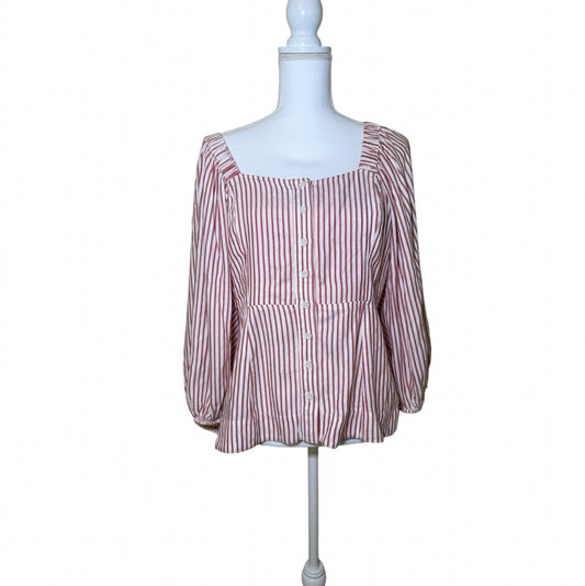 CAbi The Visionary Carnival Top – Festive Stripe | Size Medium