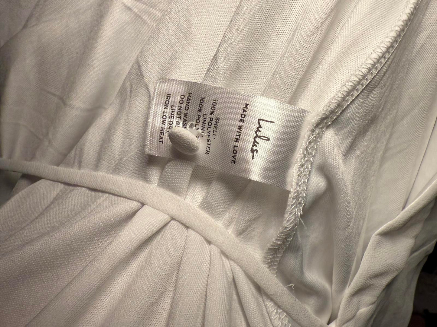 New Lulus Long Sleeve White Wrap Maxi Dress with Button Sleeve Details, Large