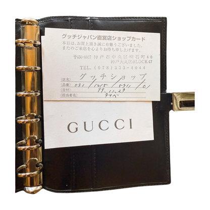 Gucci Black Nylon and Leather Planner and Organizer