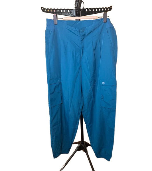 New Spiritual Gangster Taylor Cargo Pants, Women’s Large, Teal Blue