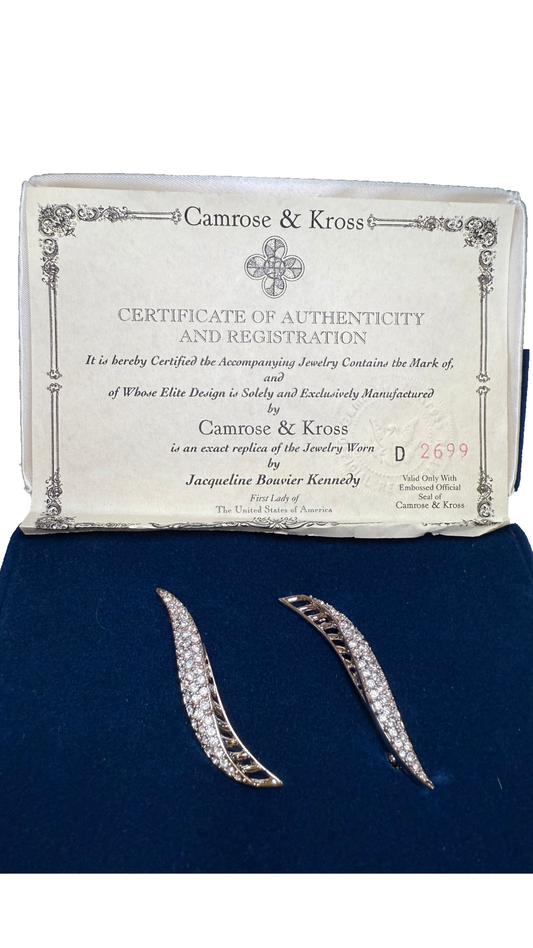 Camrose & Kross Jacqueline Kennedy Collection Silver Statement Brooch