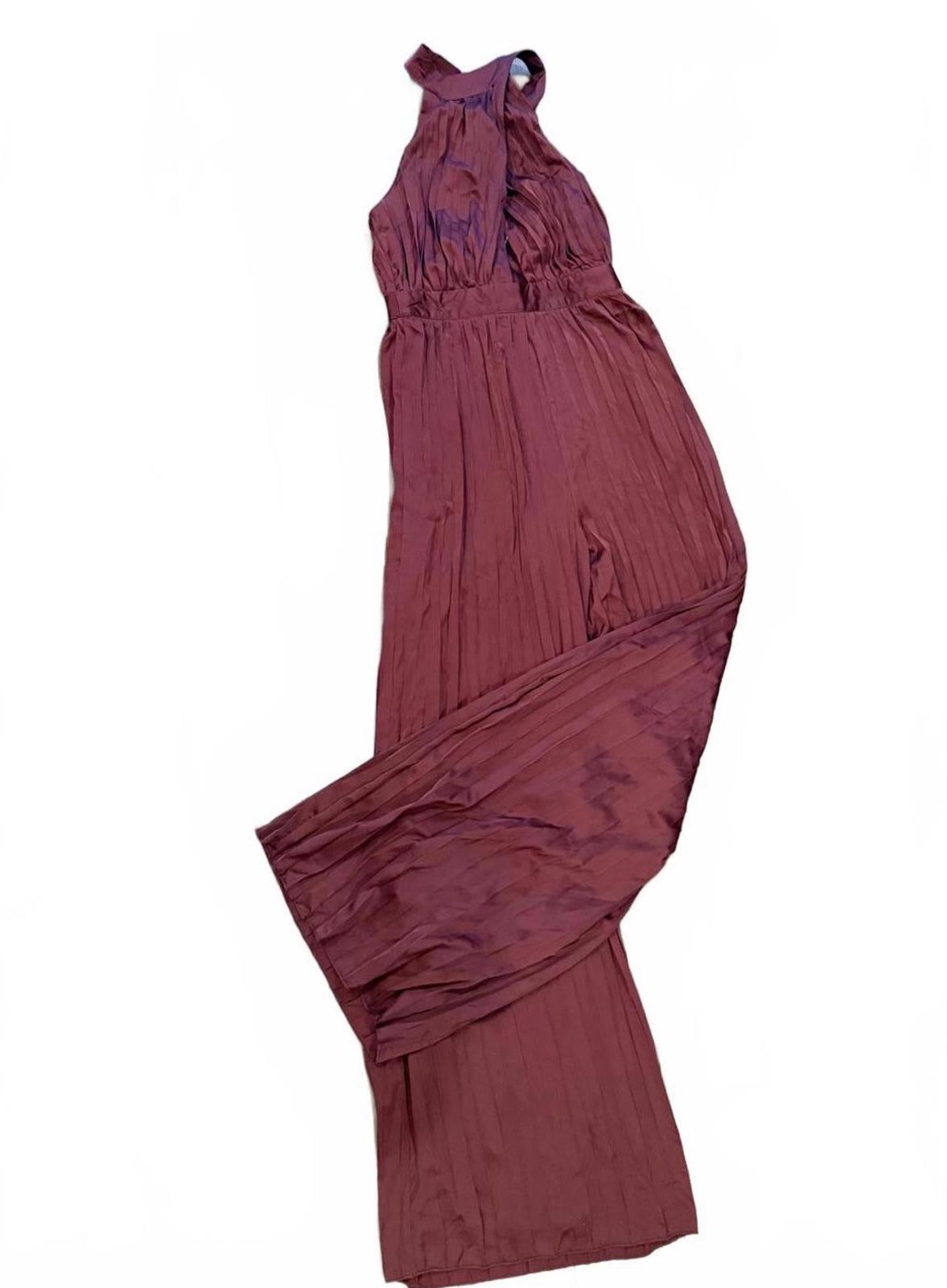 New Lulus Burgundy Halter Neck Jumpsuit
