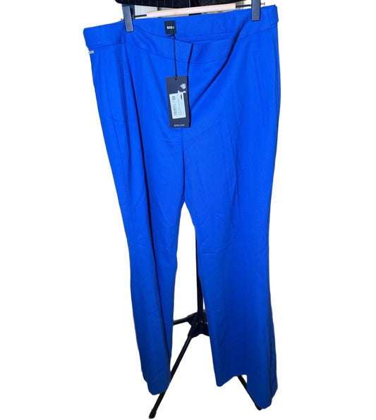 New BOSS Talia Wide Leg Long Trousers Size 12 Royal Blue