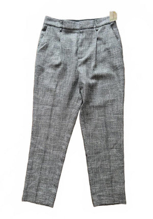 New AllSaints Women's Grey Plaid Trousers Size UK6 US2 EU34