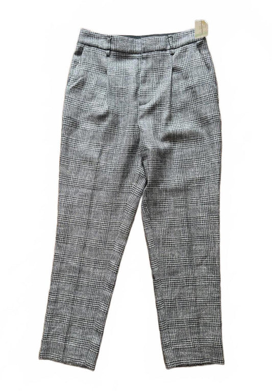 New AllSaints Women's Grey Plaid Trousers Size UK6 US2 EU34