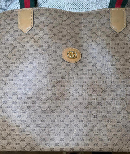 Gucci Vintage Monogram Tote Bag with Signature Web Strap