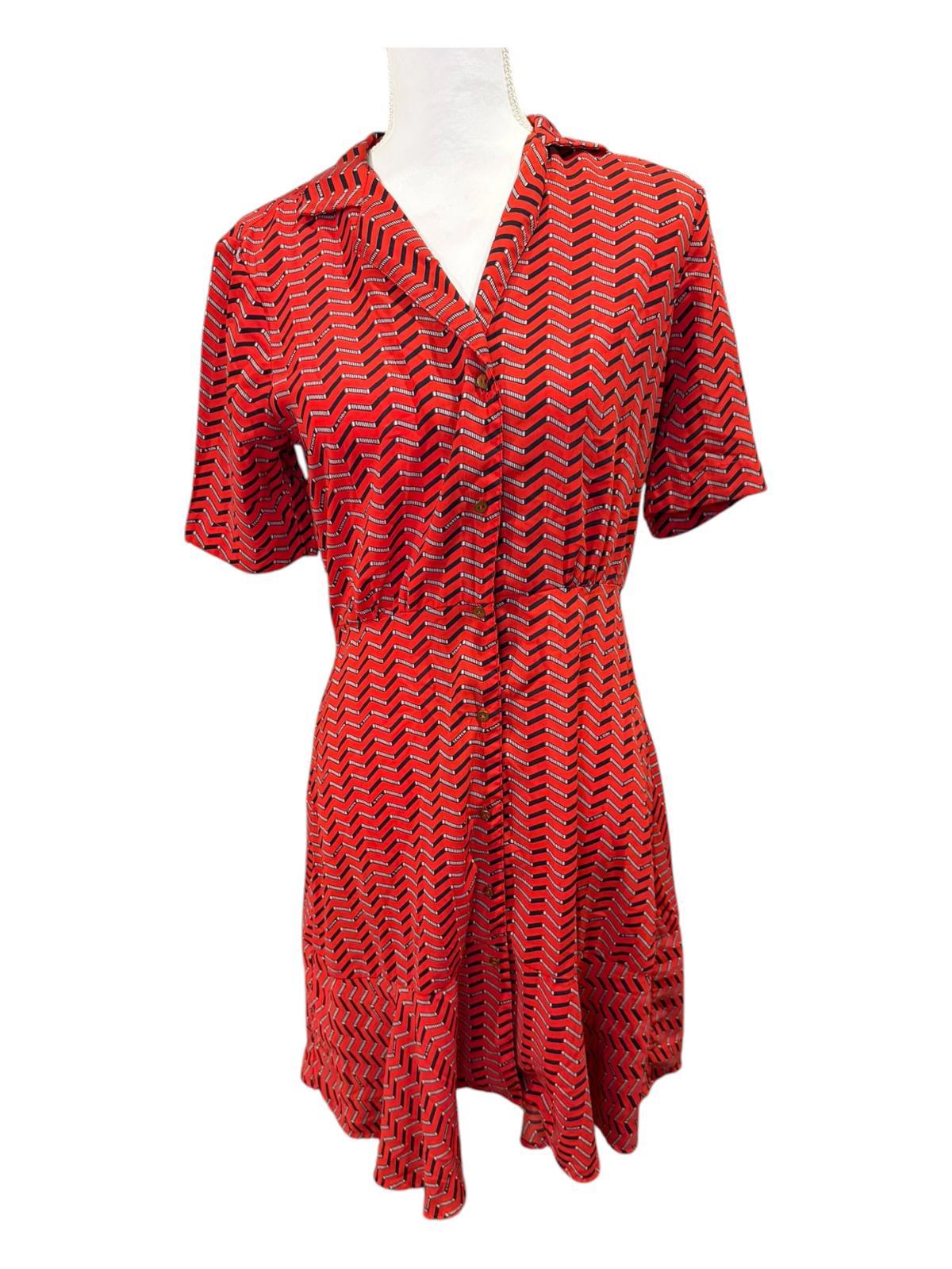 Scotch & Soda Maison Scotch “À La Plage” Printed Shirt Dress, Size S