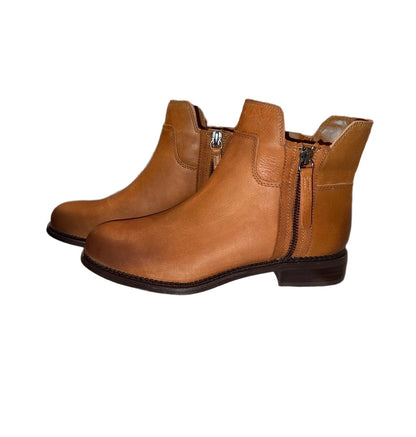 Franco Sarto Women’s Ankle Boots – Size 7.5, Tan Brown with Side Zippers