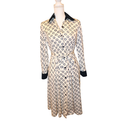 Nat Kaplan Couture Vintage Shirt Dress With Suede Collar, Size 10