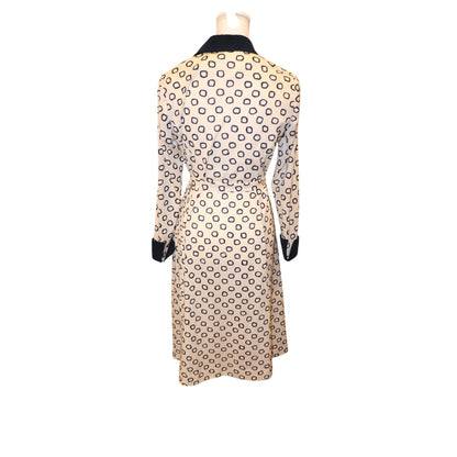 Nat Kaplan Couture Vintage Shirt Dress With Suede Collar, Size 10