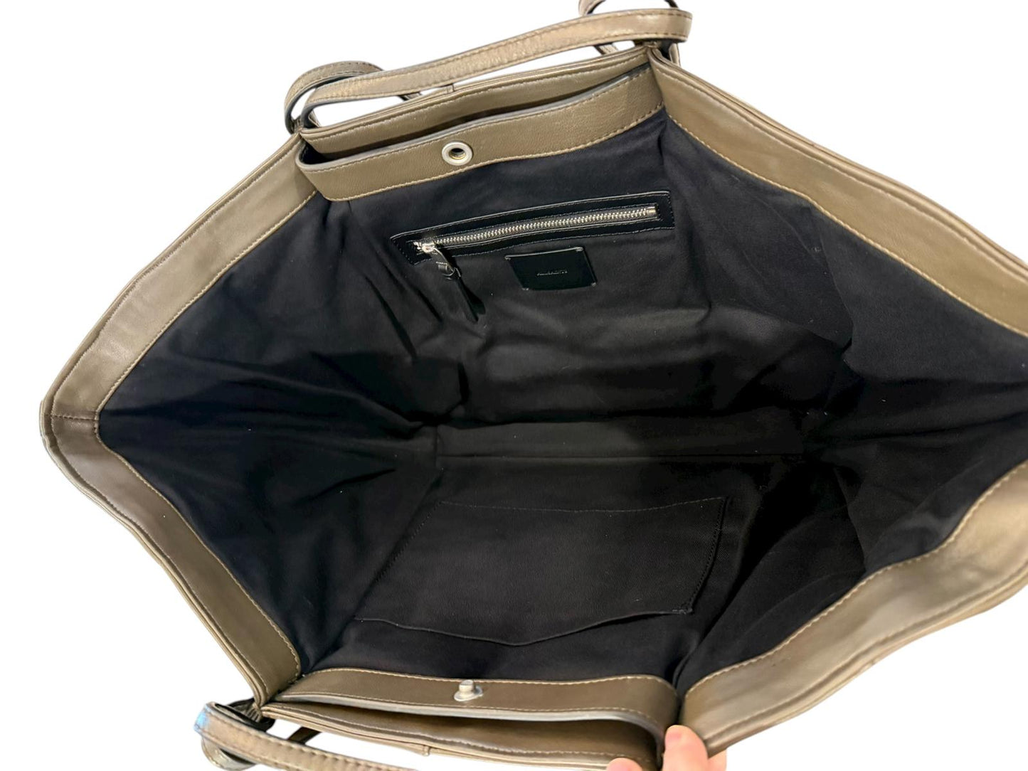 AllSaints Large Quilted Leather Tote, Brown (Oversized Carryall)