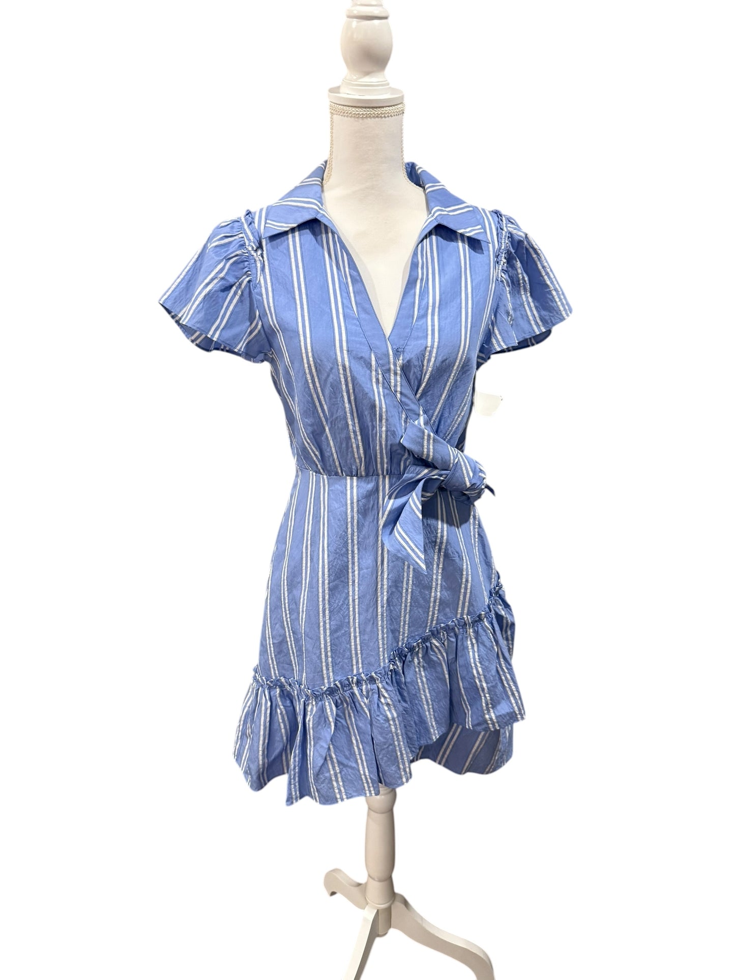 Cinq à Sept Ruffle Tie-Waist Mini Dress, Size 2