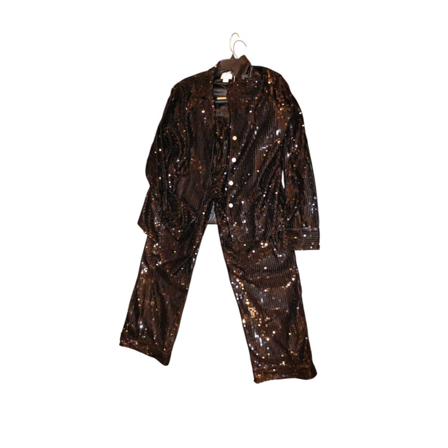 Petite Plume Sequined Cotton Pajamas, Medium NWOT