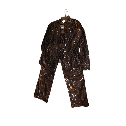 Petite Plume Sequined Cotton Pajamas, Medium NWOT