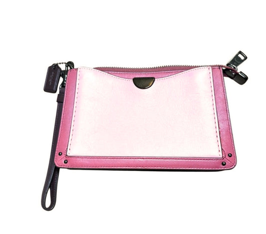 New Coach Dreamer Wristlet Wallet (Style #76150) – True Pink / Mauve Color-Block
